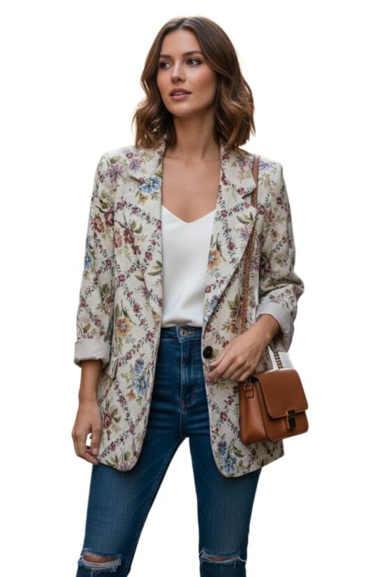 Σακάκι oversized μπροκάρ