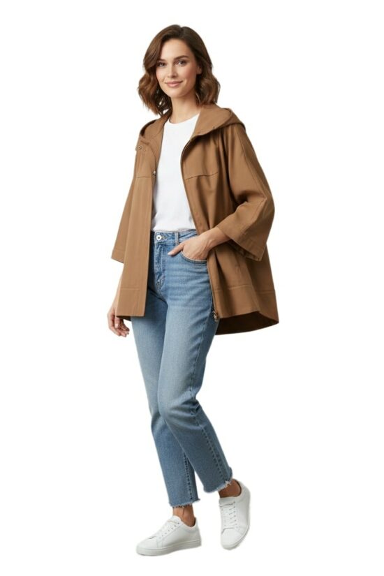 Τζάκετ oversized με κουκούλα