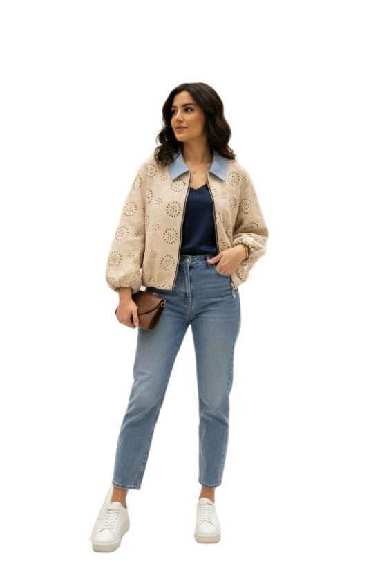 Bomber jacket embroidered balloon