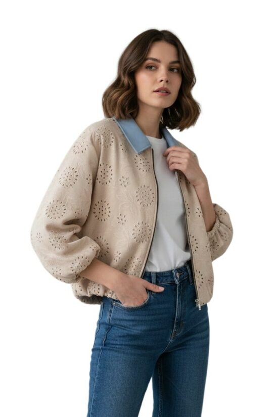 Bomber jacket embroidered balloon