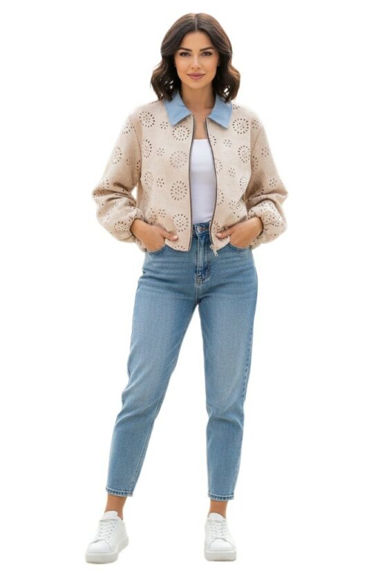 Bomber jacket embroidered balloon