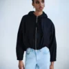 Access Fashion τζάκετ bomber με κουκούλα
