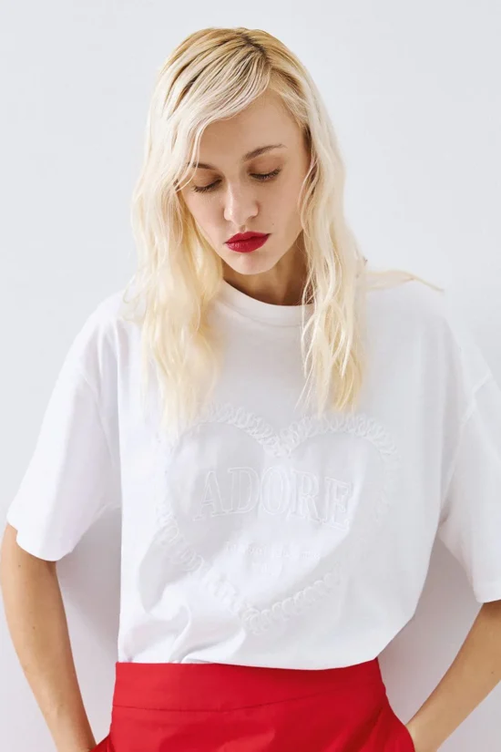 Access Fashion t-shirt με κέντημα