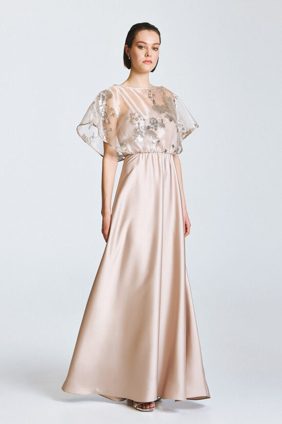 Access Fashion φόρεμα μάξι σατέν με παγιέτα