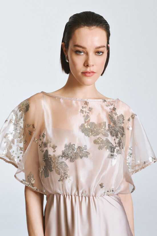 Access Fashion φόρεμα μάξι σατέν με παγιέτα