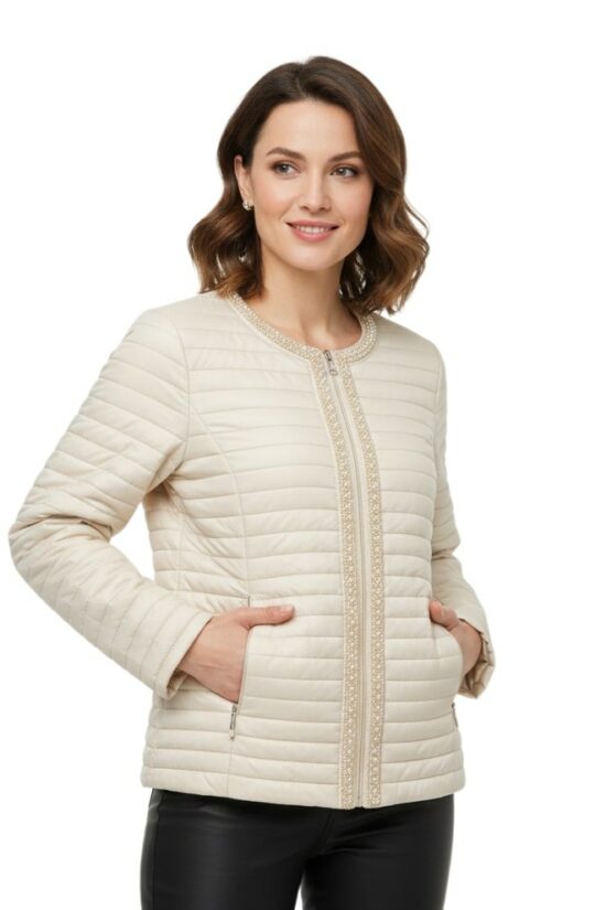 Μπουφάν καπιτονέ με λεπτομέρεια πέρλα