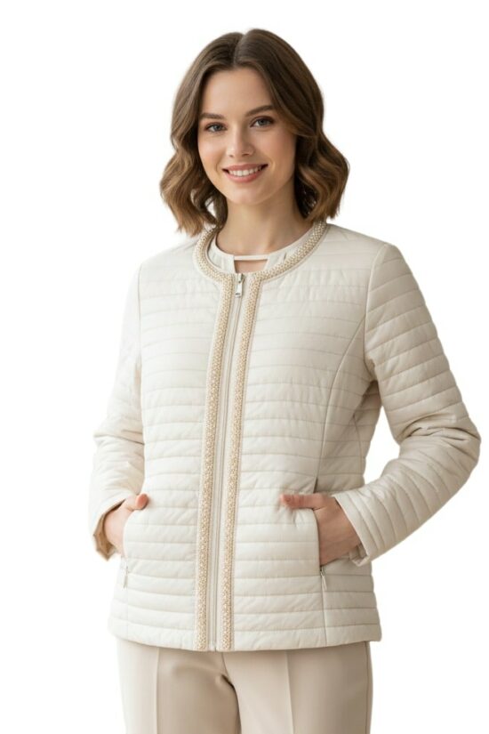 Μπουφάν καπιτονέ με λεπτομέρεια πέρλα