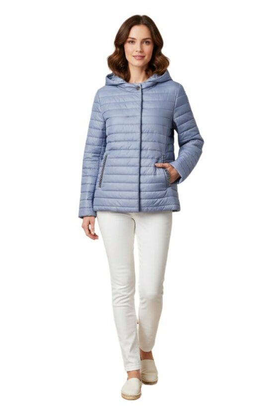 Alternative view of Μπουφάν καπιτονέ με λεπτομέρεια πέρλα