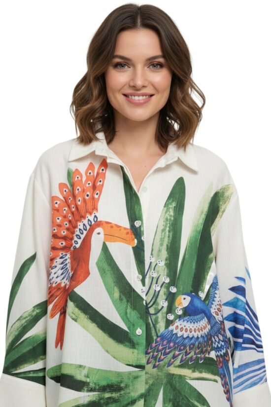 Πουκάμισο oversized parrots