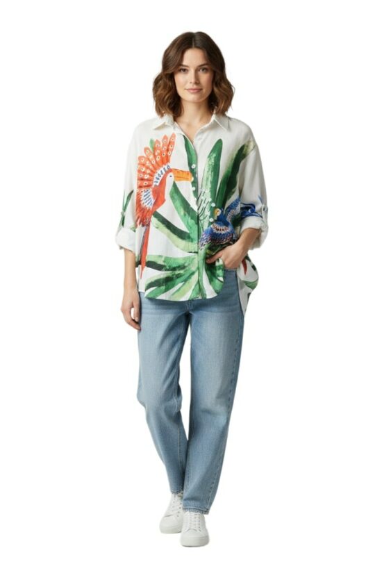 Πουκάμισο oversized parrots
