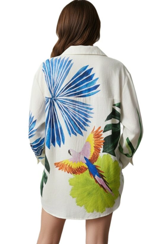 Πουκάμισο oversized parrots