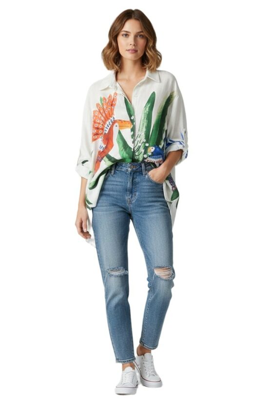 Πουκάμισο oversized parrots