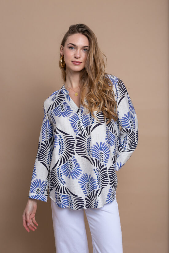 Open Fashion πουκαμίσα με tropical σχέδιο