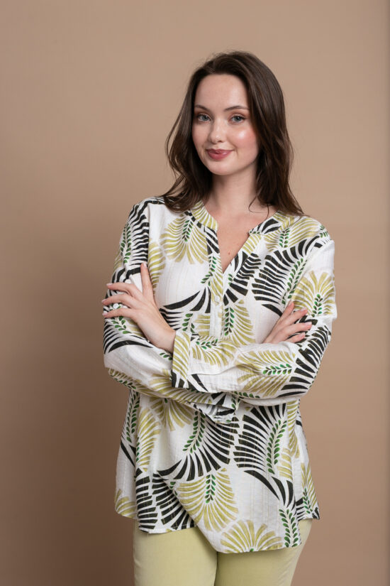 Open Fashion πουκαμίσα με tropical σχέδιο