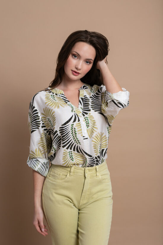 Open Fashion πουκαμίσα με tropical σχέδιο