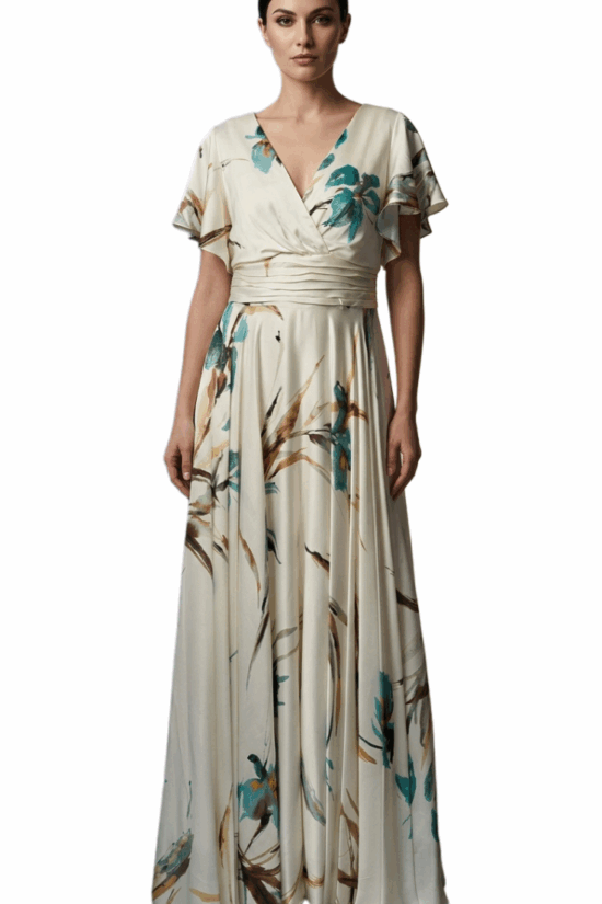 Forel φόρεμα maxi εμπριμέ satin