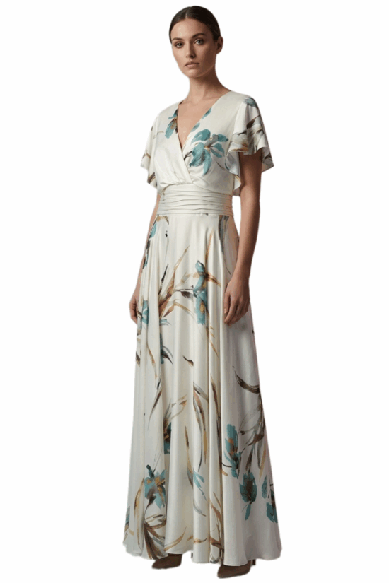 Forel φόρεμα maxi εμπριμέ satin