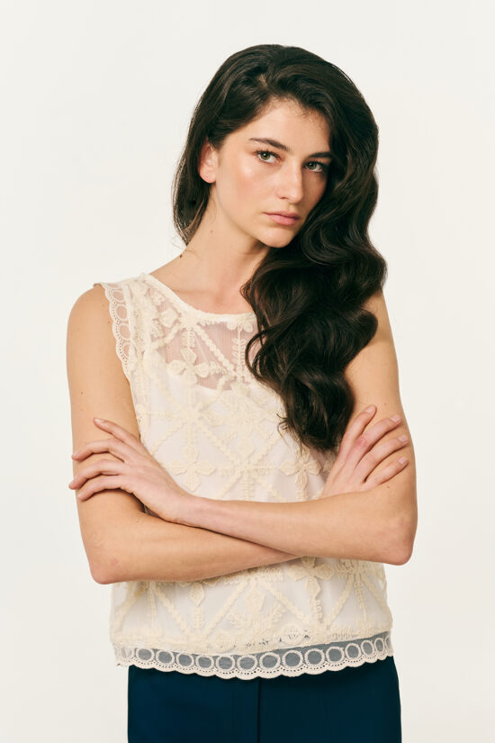 Forel μπλούζα με κέντημα και τοπ