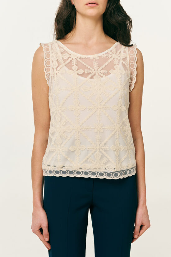 Forel μπλούζα με κέντημα και τοπ