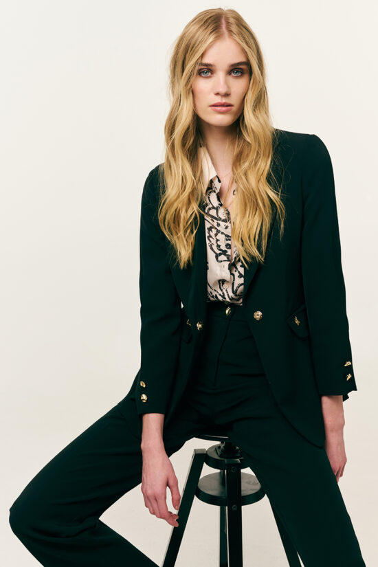 Forel κουστούμι κρεπ μεσάτο μονόκουμπο