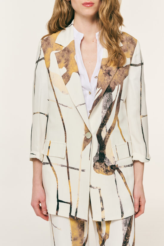 Forel σακάκι εμπριμέ μονόκουμπο