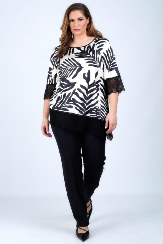 Dina XL μπλούζα με δαντέλα