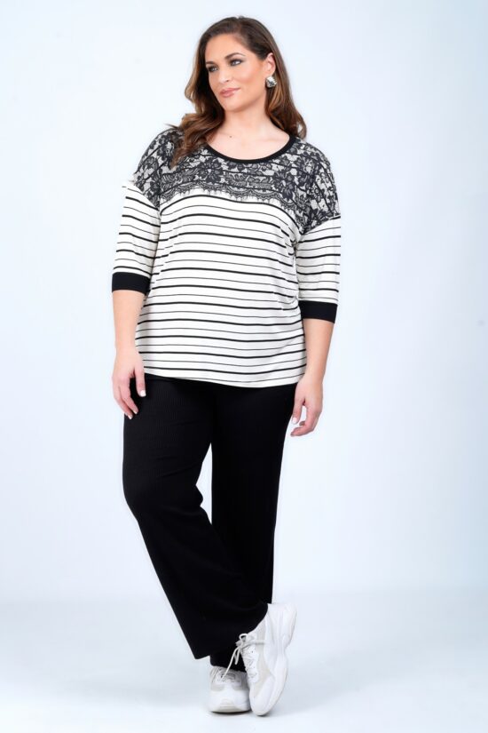 Dina μπλούζα με τύπωμα δαντέλα