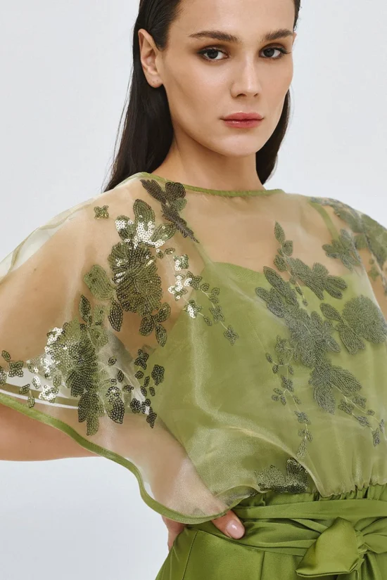 Access Fashion φόρεμα μάξι σατέν με παγιέτα