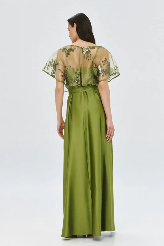 Access Fashion φόρεμα μάξι σατέν με παγιέτα
