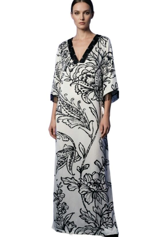 Forel καφτάνι με λεπτομέρεια από χάντρες