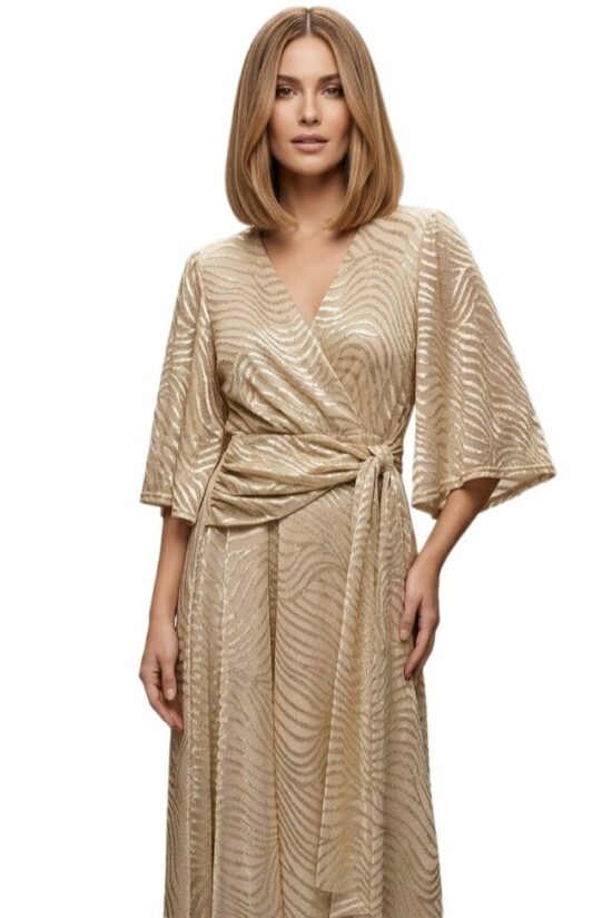 Open Fashion φόρεμα maxi με χρυσά σχέδια