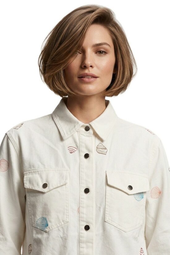 Πουκάμισο denim oversized με κέντημα