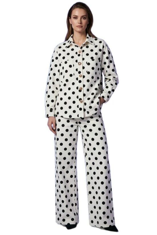 Σετ πουά με χρυσά κουμπιά