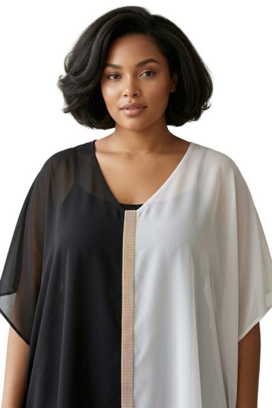 Μπλούζα μουσελίνα με λεπτομέρεια στρας