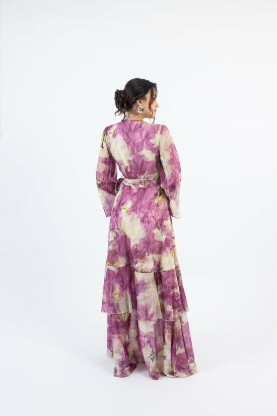 Open Fashion φόρεμα μάξι κρουαζέ με floral σχέδιο