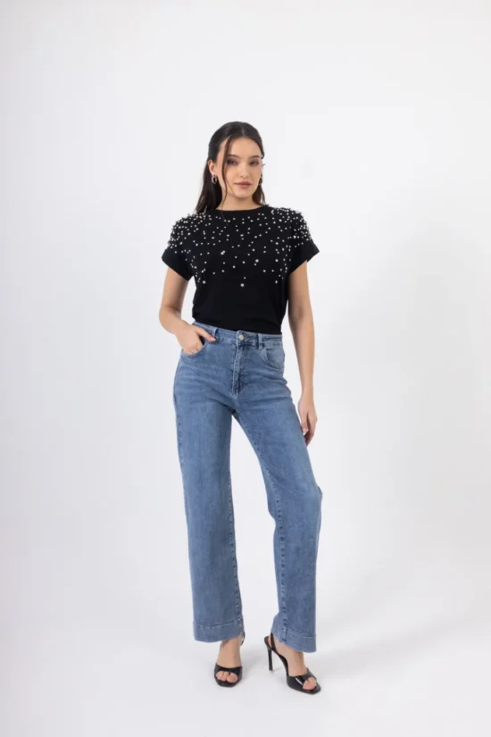 Open Fashion κλασικό τζιν παντελόνι με ίσια γραμμή