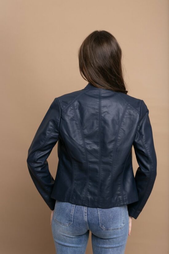 Open Fashion κοντό μπουφάν δερματίνη με φερμουάρ