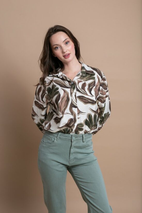 Open Fashion πουκαμίσα με tropical print