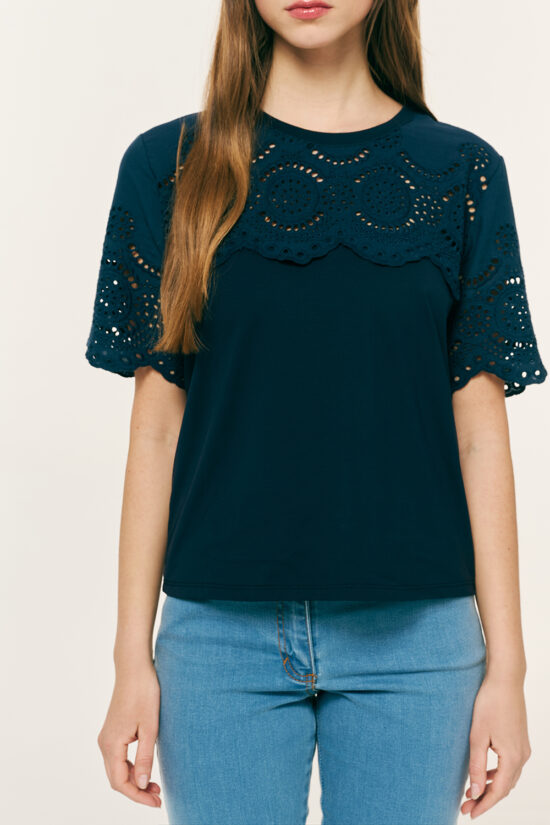 Forel μπλούζα βαμβακερή με διάτρητο σχέδιο