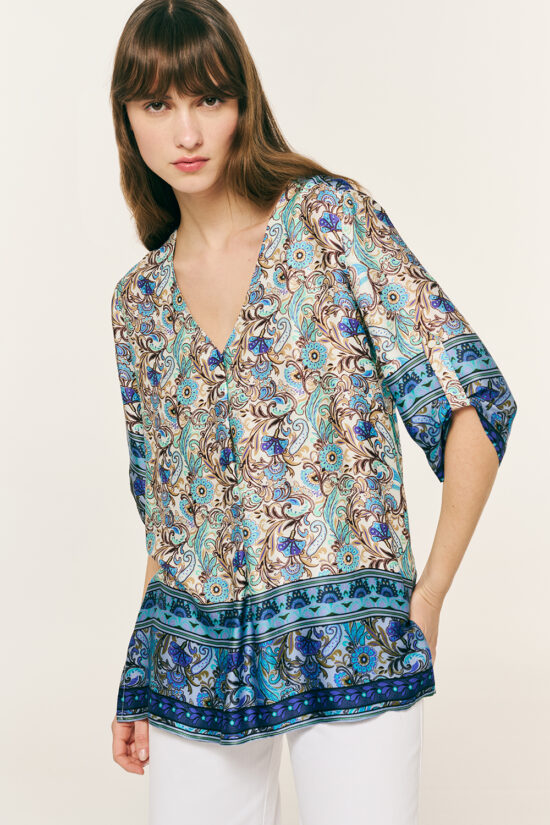 Forel μπλούζα βισκόζ εμπριμέ