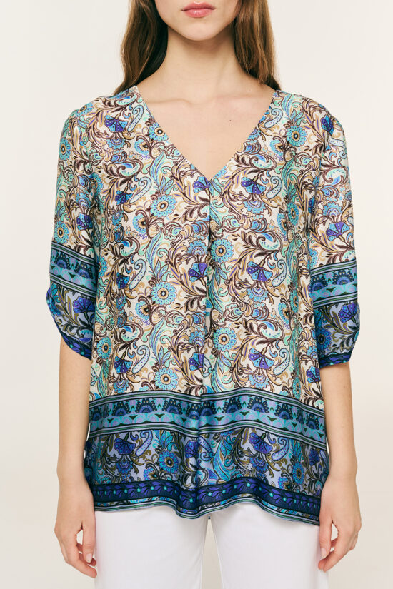 Forel μπλούζα βισκόζ εμπριμέ