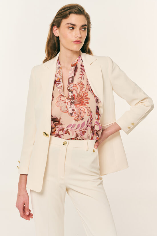 Forel κουστούμι κρεπ μεσάτο μονόκουμπο