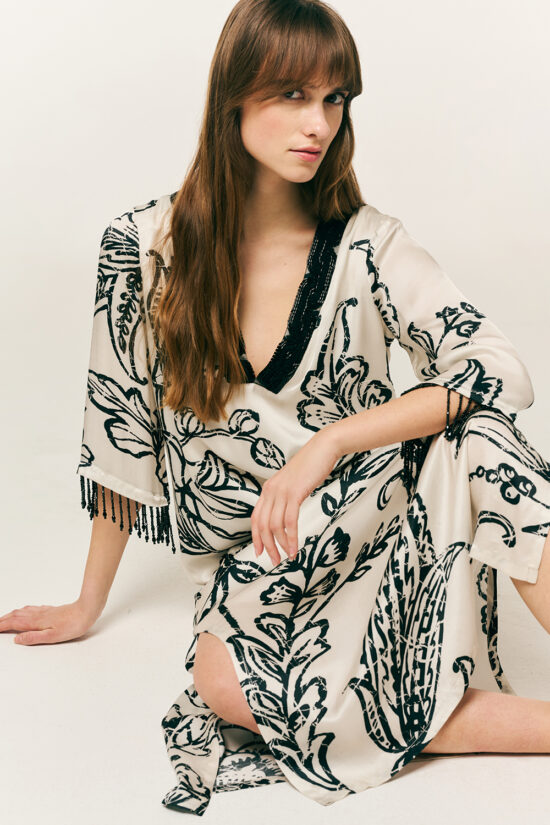 Forel καφτάνι floral με ”V”