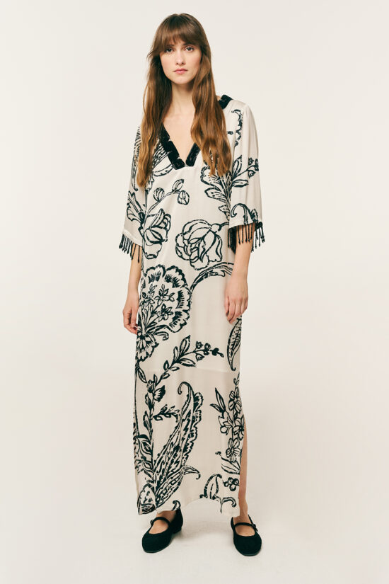 Forel καφτάνι floral με ”V”