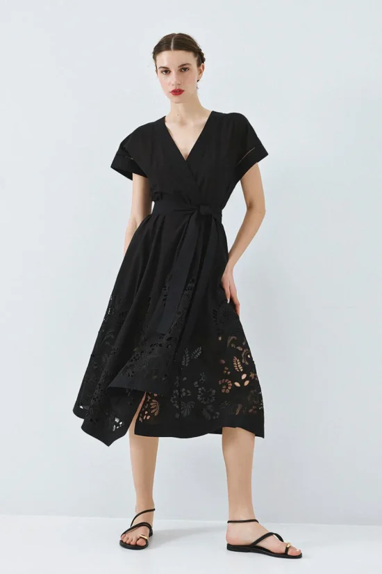 Access Fashion φόρεμα κρουαζέ broderie