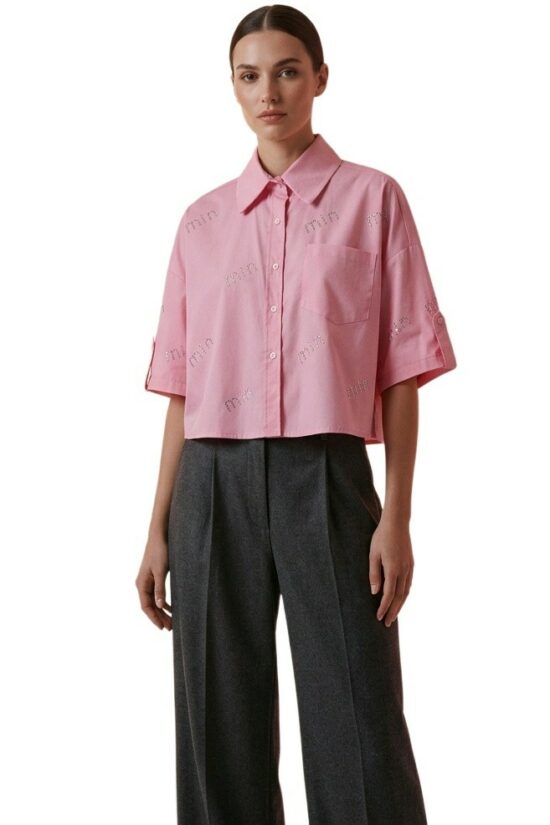 Πουκάμισο cropped με στρας