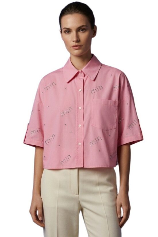 Πουκάμισο cropped με στρας