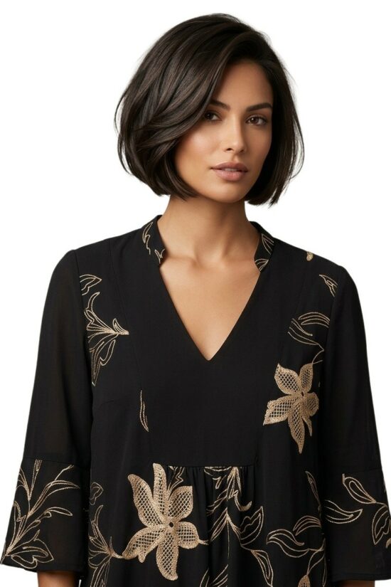 Open Fashion μπλούζα με χρυσό κέντημα