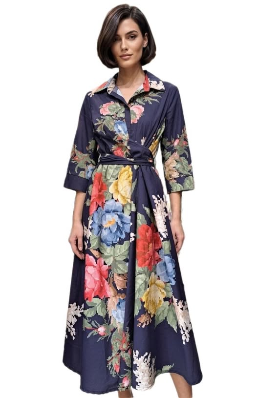 Φόρεμα midi κρουαζέ floral