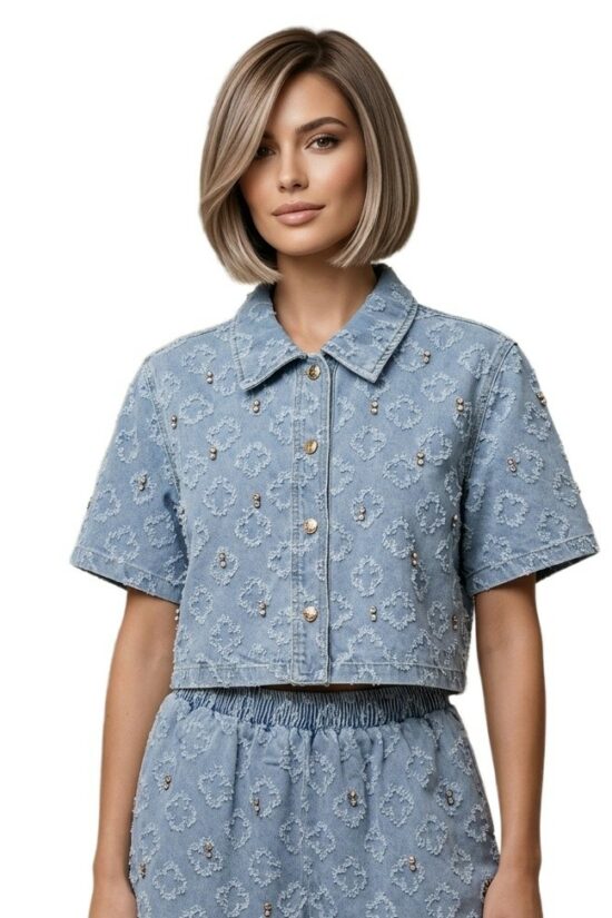 Denim σετ με στρας